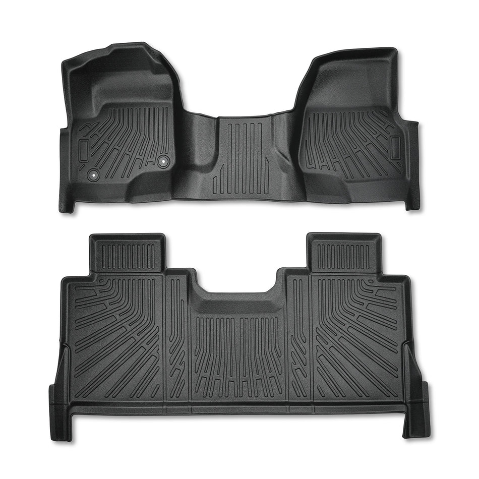 2Pcs Front and Rear TPE Car Floor Mats Replacement for F250 F350 F450 F550 F600 Crew Cab 2017-2026