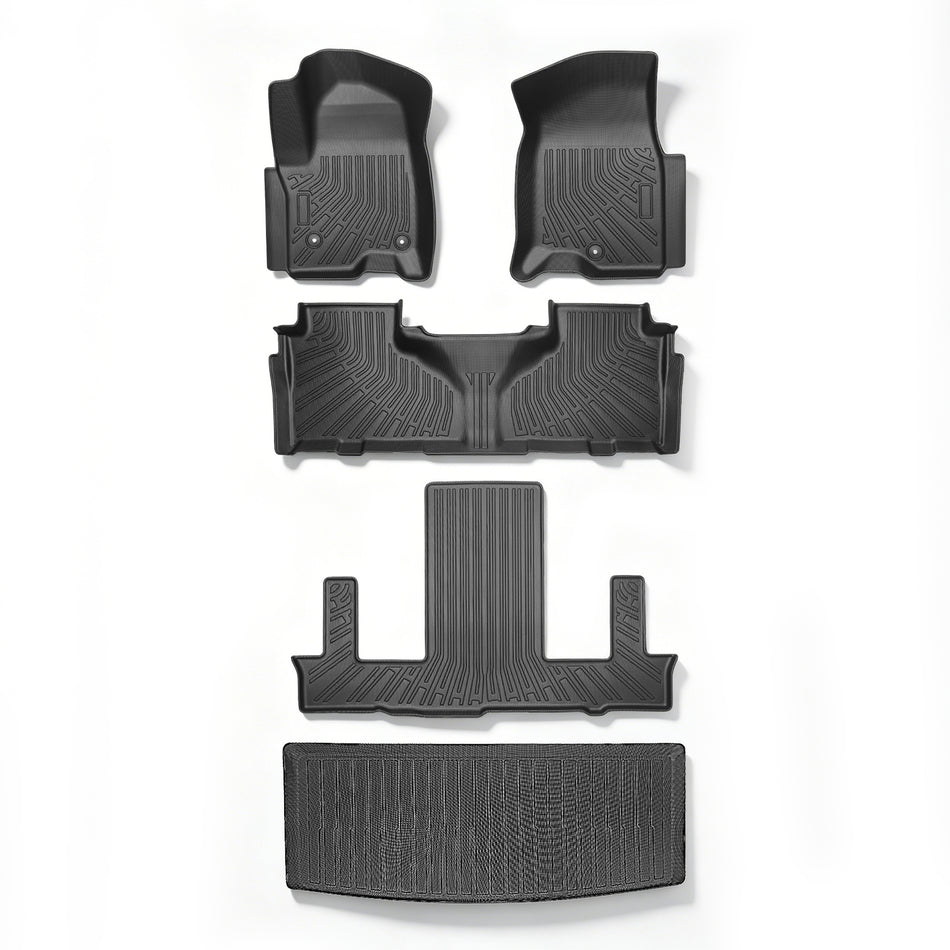 5PCS TPE All-Weather Floor Mats Cargo Liner for 2021-2026 Chevy Tahoe Yukon