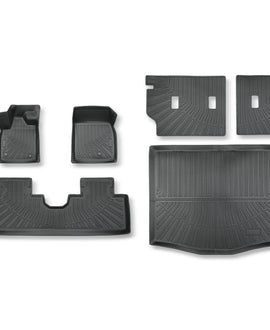 3D Custom Fit TPE Floor Liners + Cargo Mat & Seat Backrest Set for 2021-2025 Ford Mustang Mach-E - All-Weather Protection (Excludes Gas Mustang)