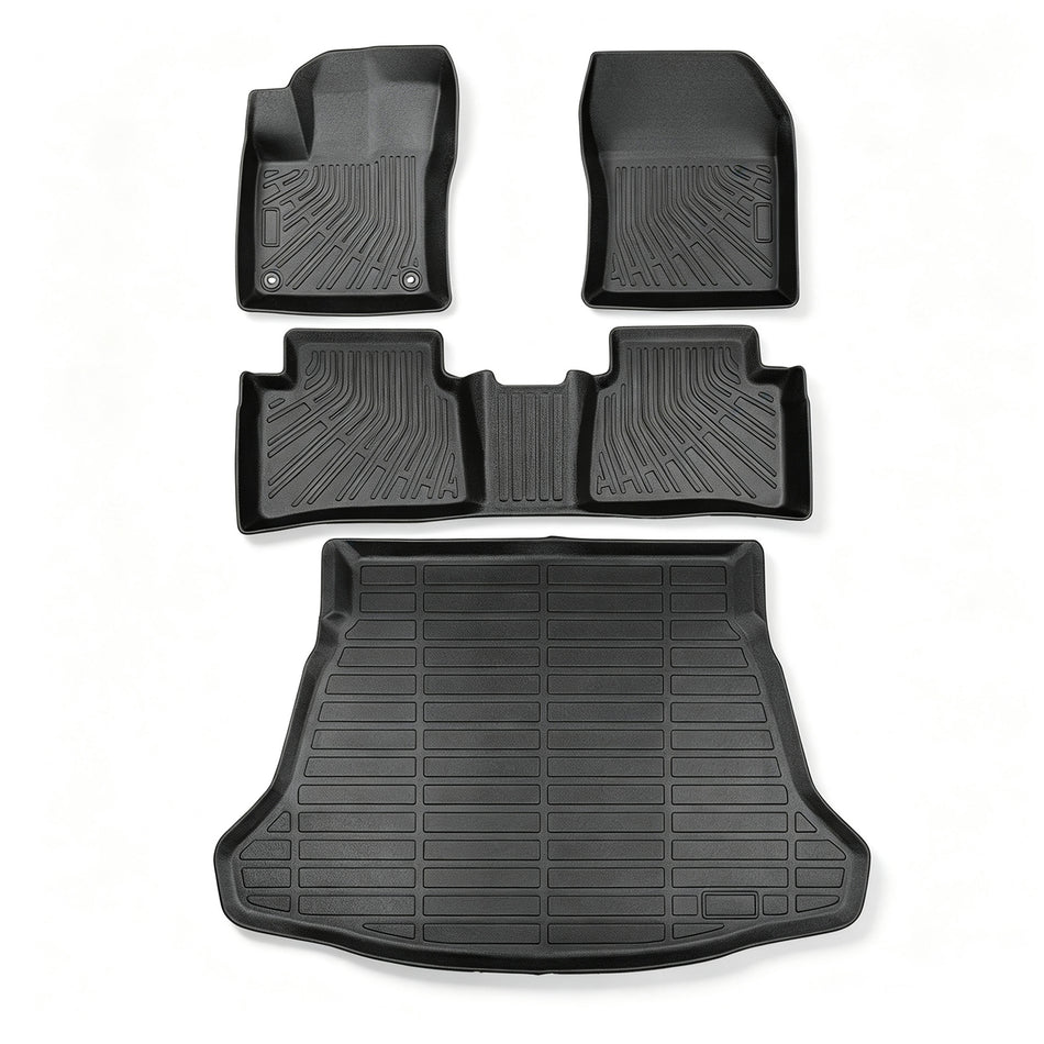 Fits 2016-2022 Toyota Prius TPE Floor Mats+Trunk Cargo Liner Waterproof Black