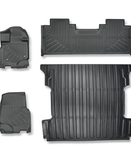 4-Piece All-Weather TPE Floor Liners & 6.5 Foot Truck Bed Mat for 2015-2026 Ford F-150 SuperCab Extended Cab – Heavy Duty Custom Fit Protection