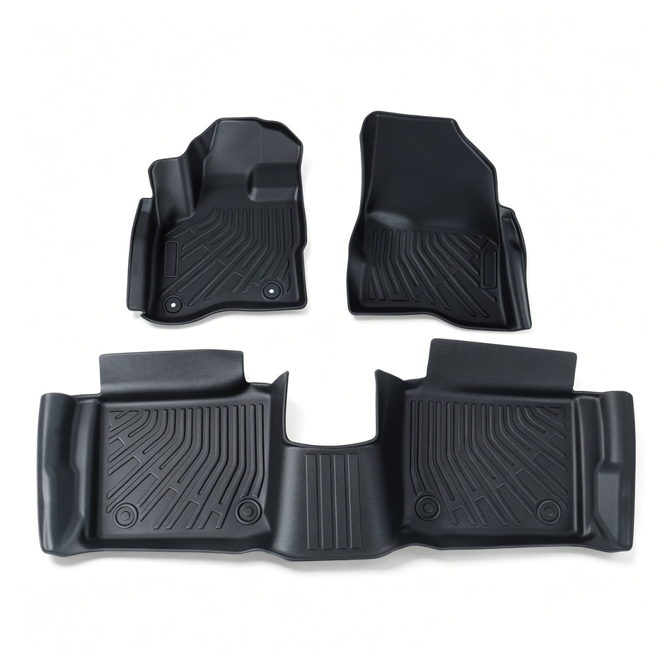 3Pcs Car Floor Mats Liner Front and Rear TPE Black Replacement for Taurus 2010-2019