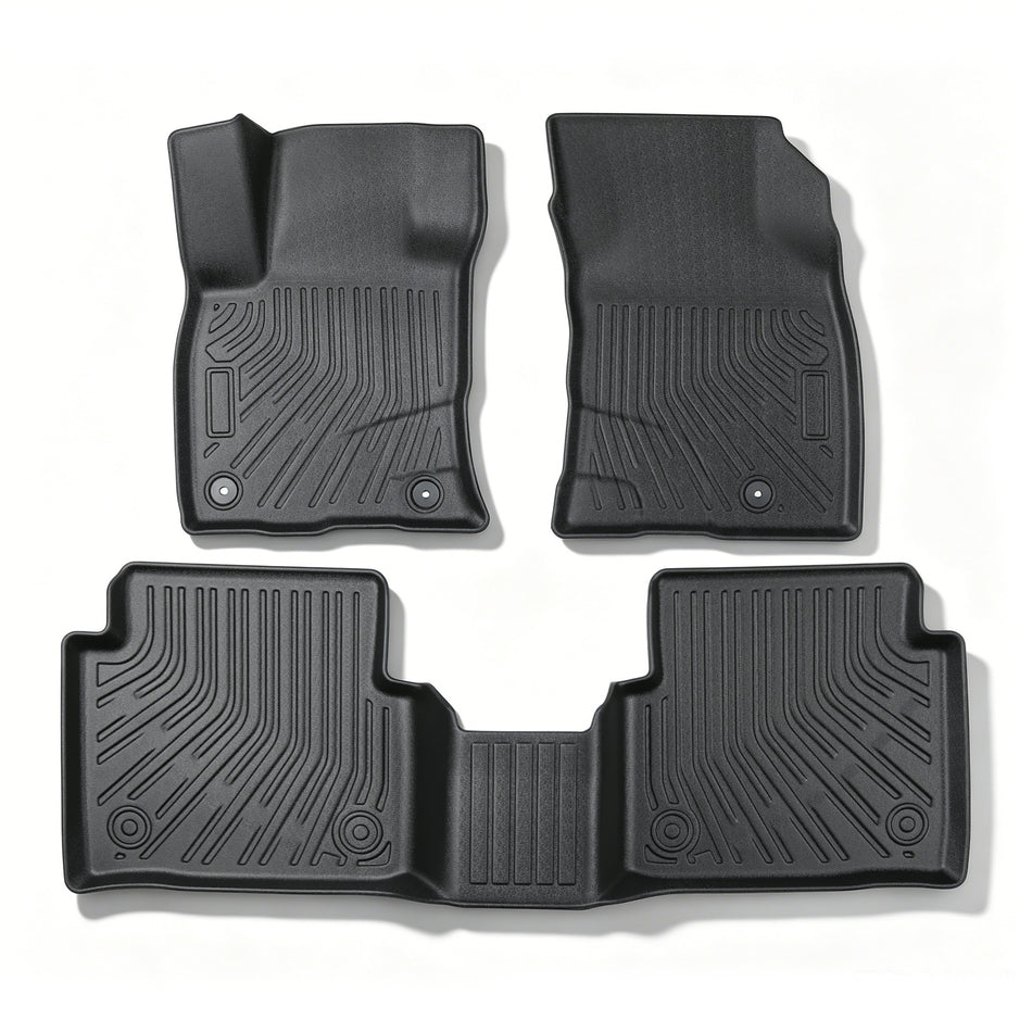 Black 3Pcs Front and Rear TPE Car Floor Mats Replacement for Corsair 2020-2026