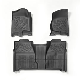 labwork 3-Piece 3D TPE All-Weather Floor Mats for 2007-2014 Chevy Silverado GMC Sierra Crew Cab 1500 2500 3500 HD