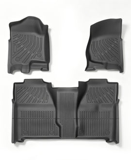 labwork 3-Piece 3D TPE All-Weather Floor Mats for 2007-2014 Chevy Silverado GMC Sierra Crew Cab 1500 2500 3500 HD