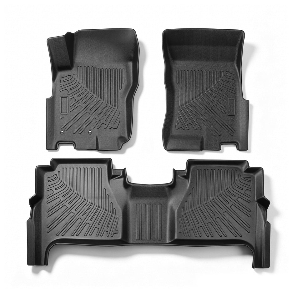 3Pcs Floor Mats Liners Carpets TPE Black Replacement for Frontier 2008-2021