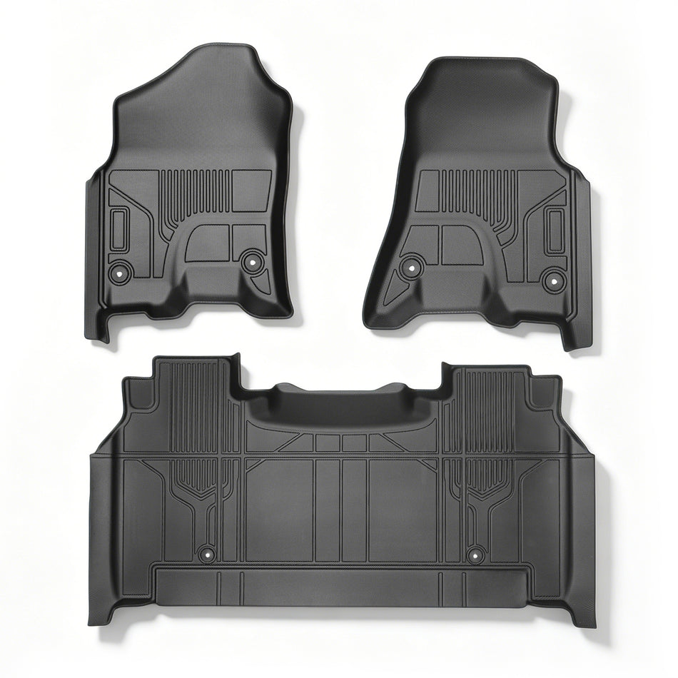 labwork 3-Piece 3D TPE All-Weather Floor Mats for 2019-2024 Ram 1500 Crew Cab New Body w/ Underseat Storage