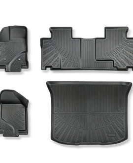 3D Custom Fit TPE Floor Liners & Trunk Cargo Mat Set for 2007-2014 Ford Edge & 2007-2015 Lincoln MKX - All-Weather Protection (Excludes 2015+ Edge / 2016+ MKX)