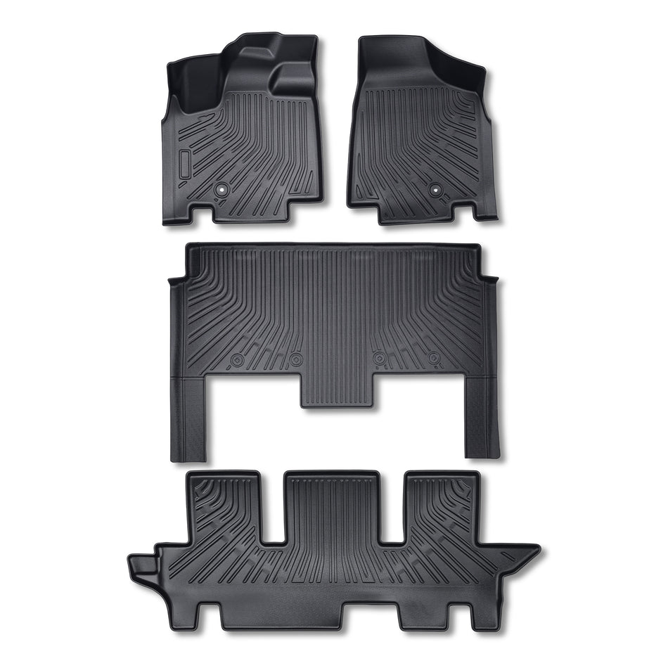 4PCS Floor Mats Black TPE Replacement for Gr-and Ca-ra-Van Bucket 7 Seats 2008-2020 Replacement for Town and Country 2008-2016 Stow' n Go Bucket 7 Seats