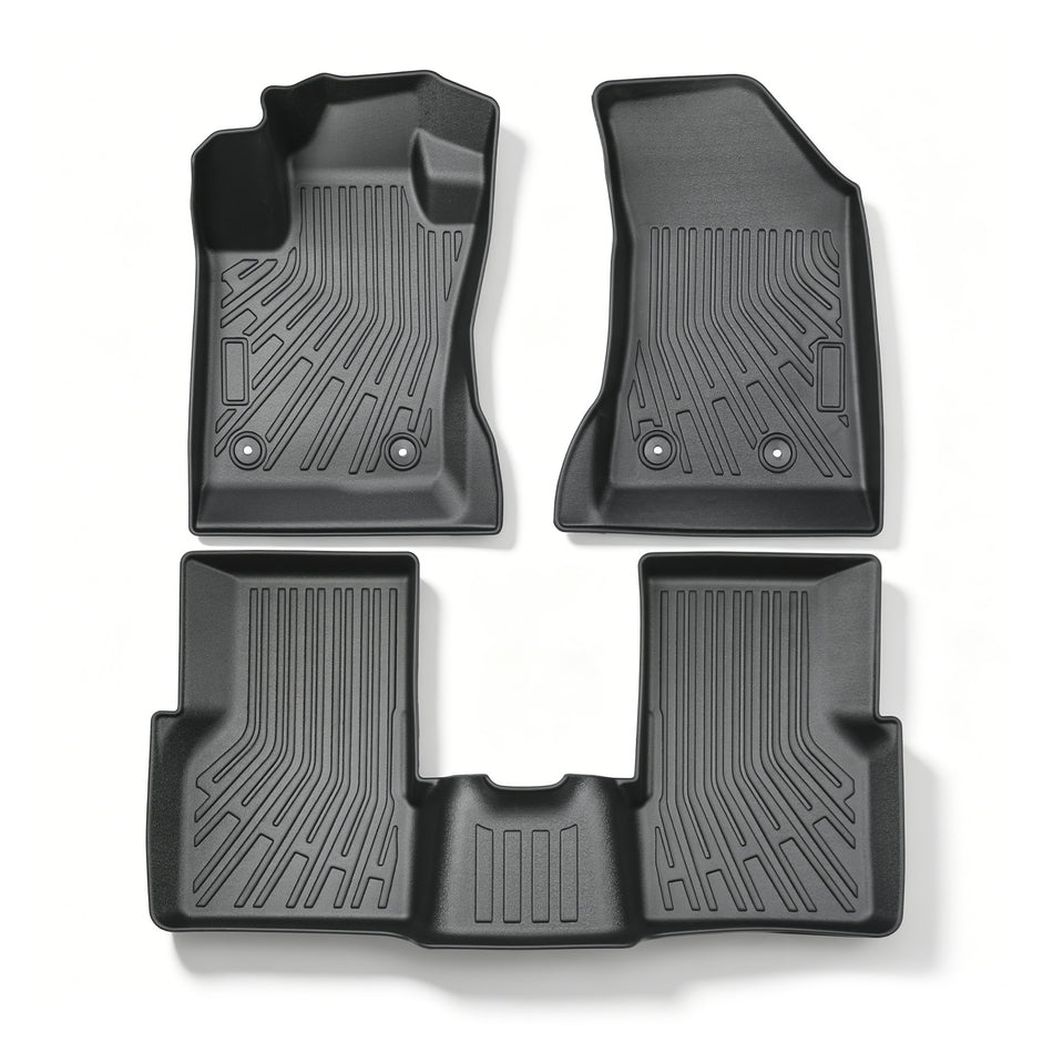 3Pcs Car Floor Mats Liner Front and Rear TPE Black Replacement for Com-Pass 2017-2025