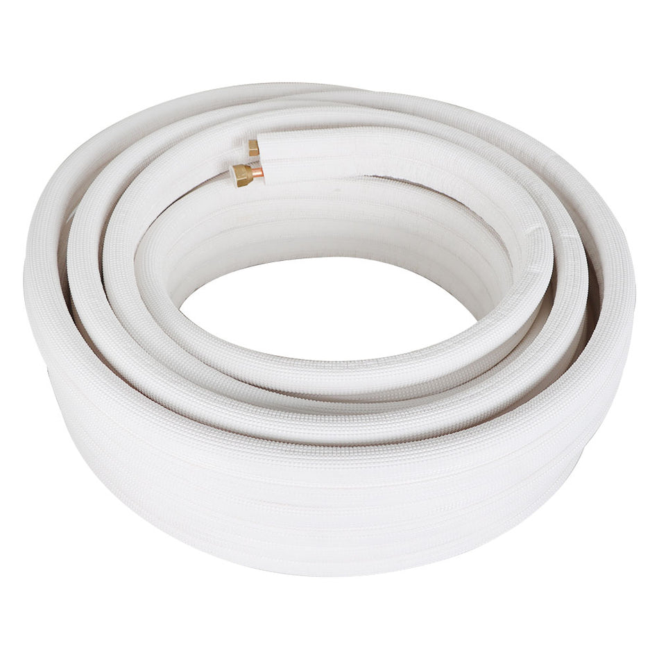 50FT Air Conditioning Tubing Hose Extension 1/4 and 3/8 Inch Insulated Copper Hoses Fit for Mini Split Air Conditioner