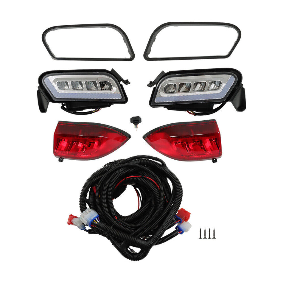 New LED Headlight And Tail Light Kit Golf Carts 2018- Up For Club Car Tempo