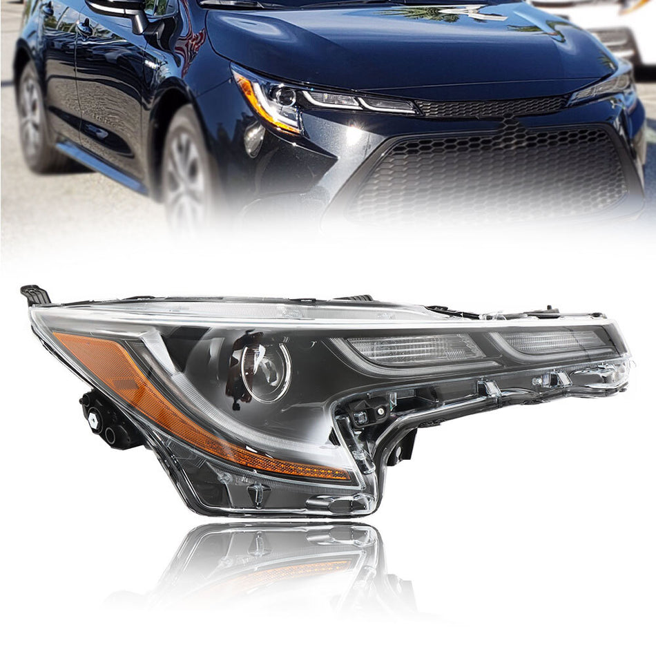 Labwork Right Headlight For 2020-2022 Toyota Corolla SE XLE XSE LED DRL Black