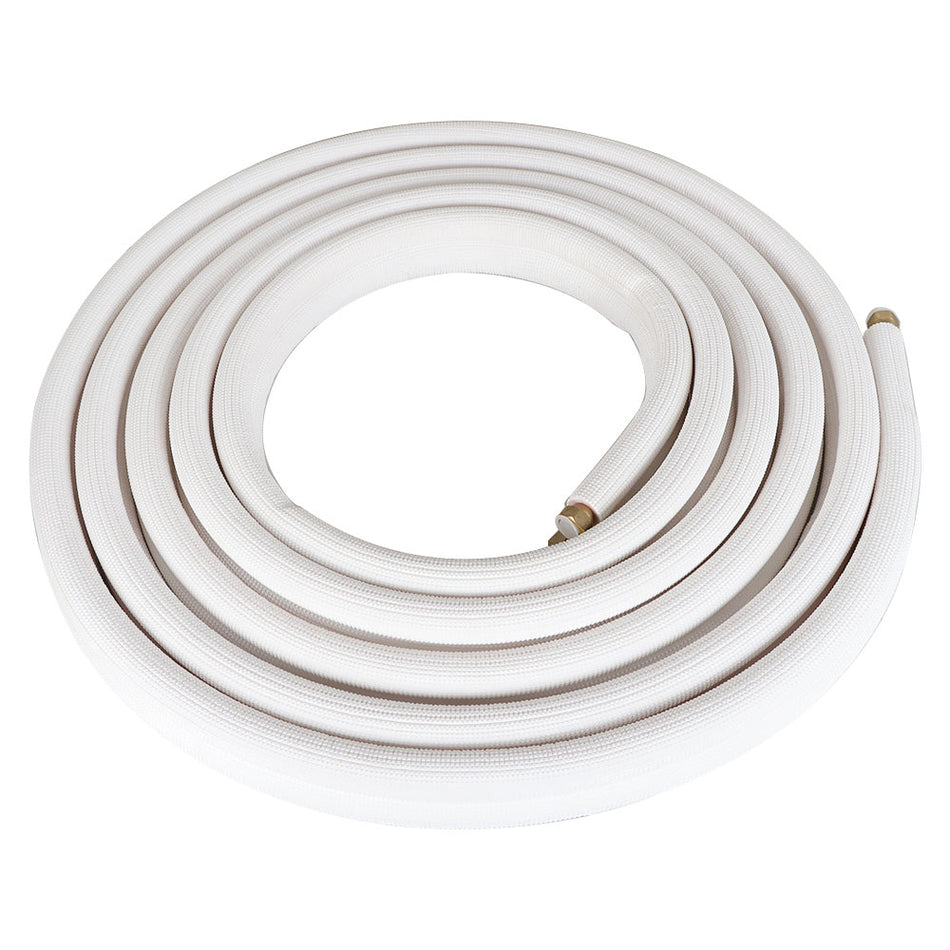 25FT Air Conditioning Tubing Hose Extension 3/8 and 5/8 Inch Insulated Copper Hoses Fit for Mini Split Air Conditioner