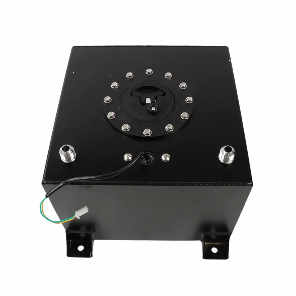 labwork 5 Gallon 20L Universal Aluminum Fuel Cell Tank with Level Sender Black Silver