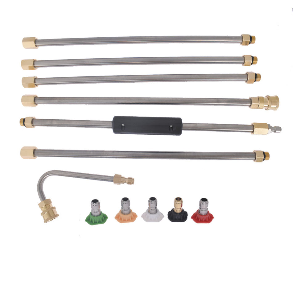Pressure Washer Extension Wand Set, Power Washer Lance Extension with 5 Nozzle Tips, Quick Connect Power Washer Lance for Outdoor Cleaning and Garden Watering 4000 PSI