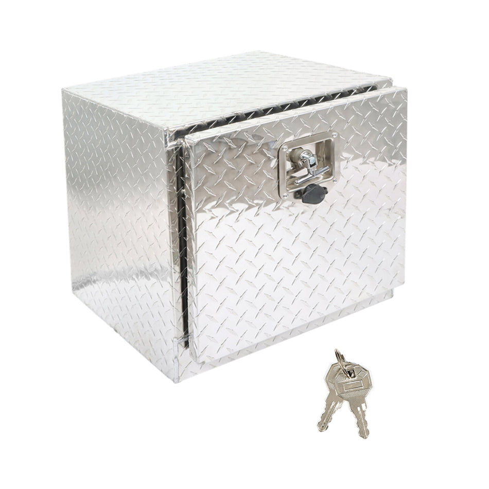 labwork 18 Inch Silver Aluminum Diamond Plate Tool Box Organizer With Lock Key