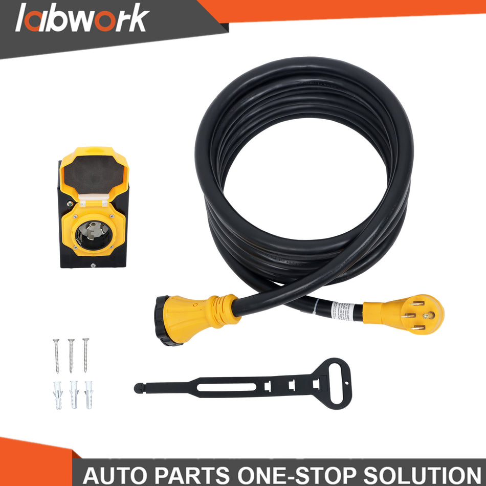 Labwork 20FT 50 Amp generator extension cord and Power Inlet Box 14-50P/SS2-50R