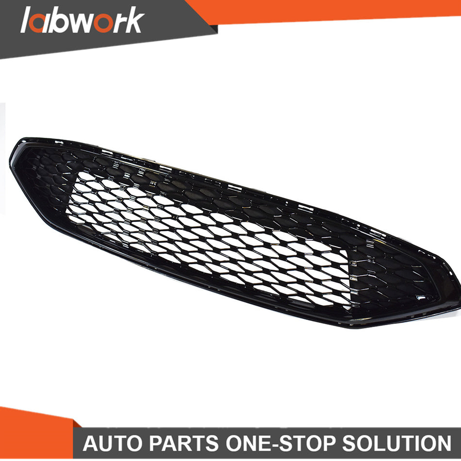 Labwork Front Grille For 2017-2018 Ford Fusion Honeycomb Trim Gloss Black