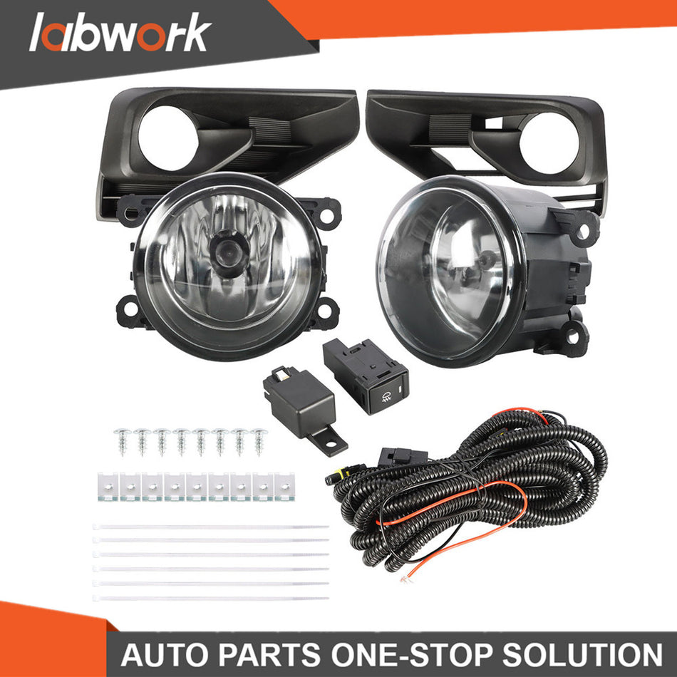Labwork Fog Lights For 2017-19 Nissan Pathfinder + Wiring Switch Clear Lens Pair