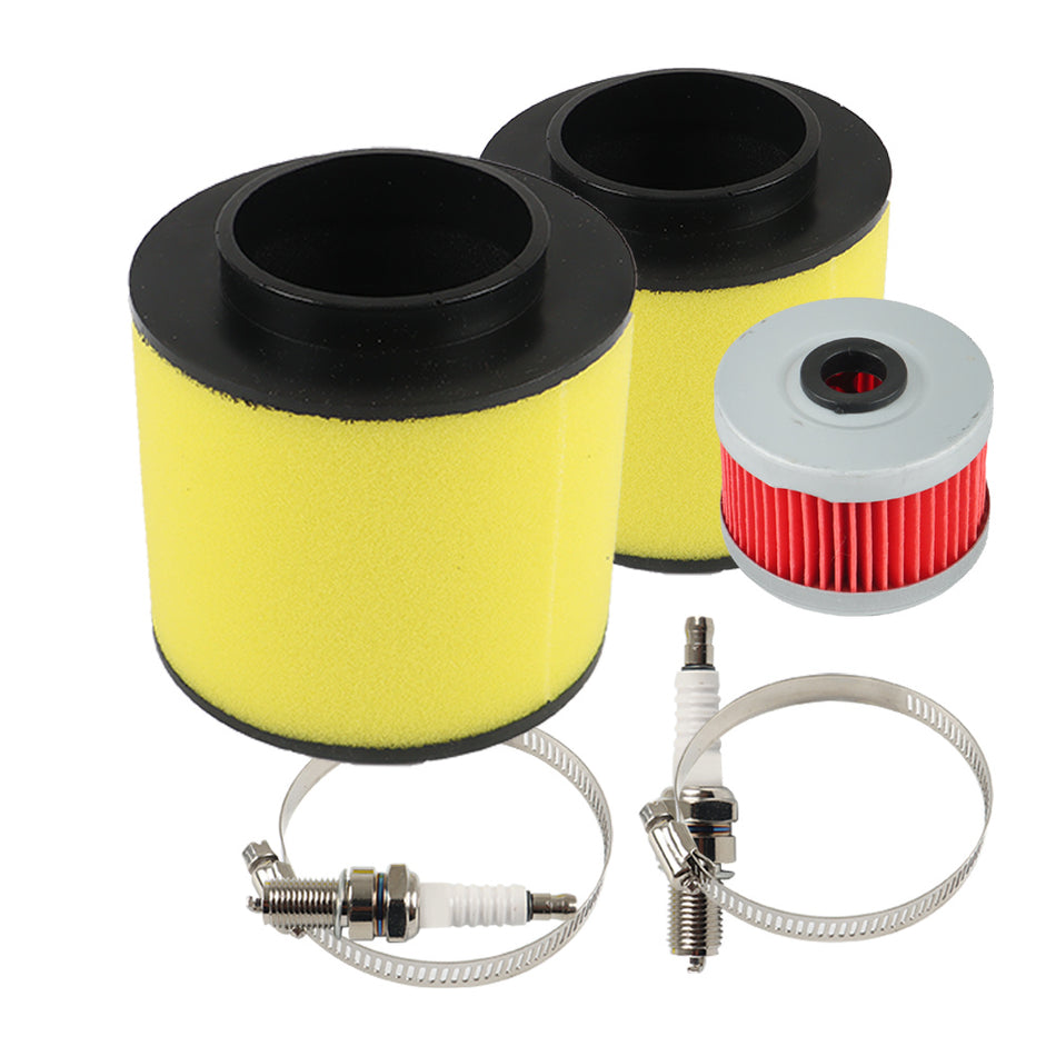 2 × Air Oil Filter Spark Plug Kit For Honda Foreman 450 4x4 TRX450S/ES 1998-2001