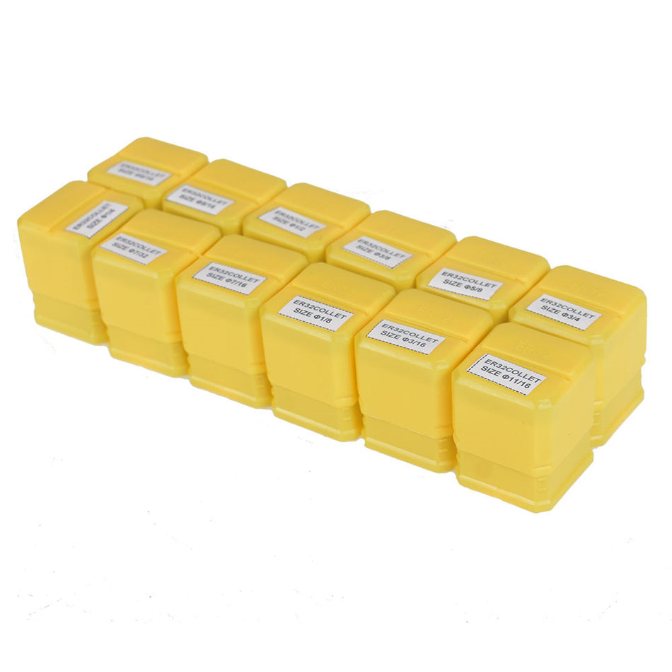 12Pcs ER32 Spring Collet Set for CNC Workholding Engraving milling Lathe Tool