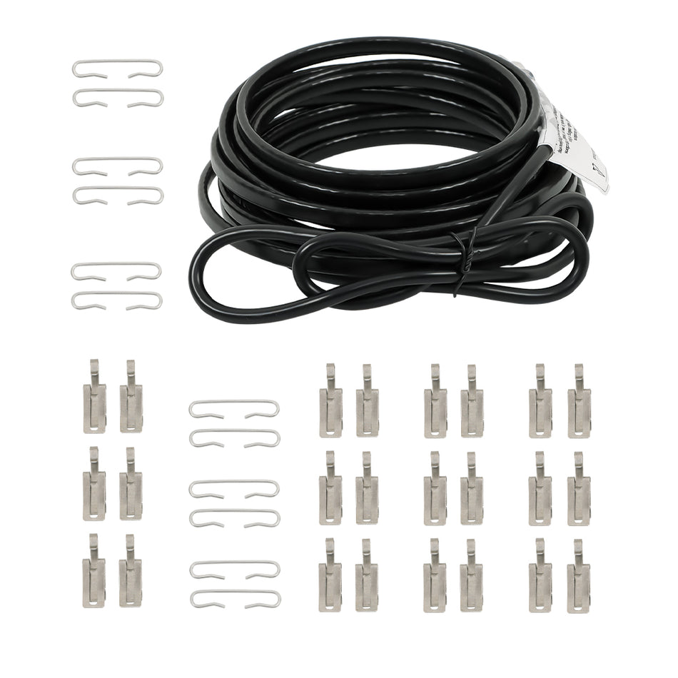 120V 24 Feet Heat Tape Roof Heat Cable Snow De-icing Kit 8W/FT With Clip Hook