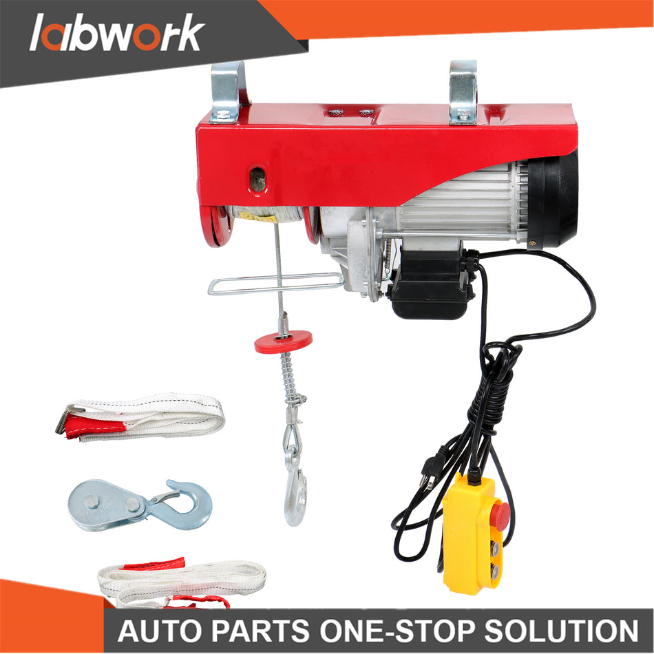 Labwork Mini Electric Hoist 2200lbs 14ft/4.2m Wired Remote Control 1600W 110V