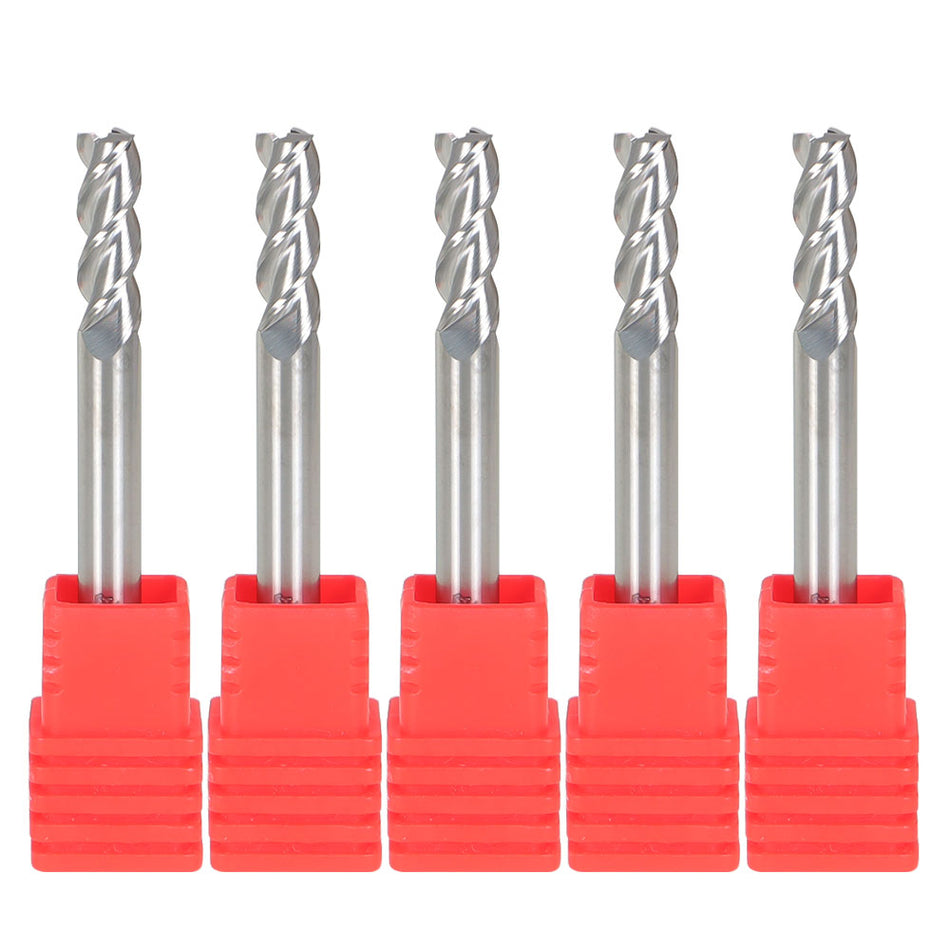 For Aluminum 5 Pack 3/16" 3 Flute Regular Length Carbide End Mill USA