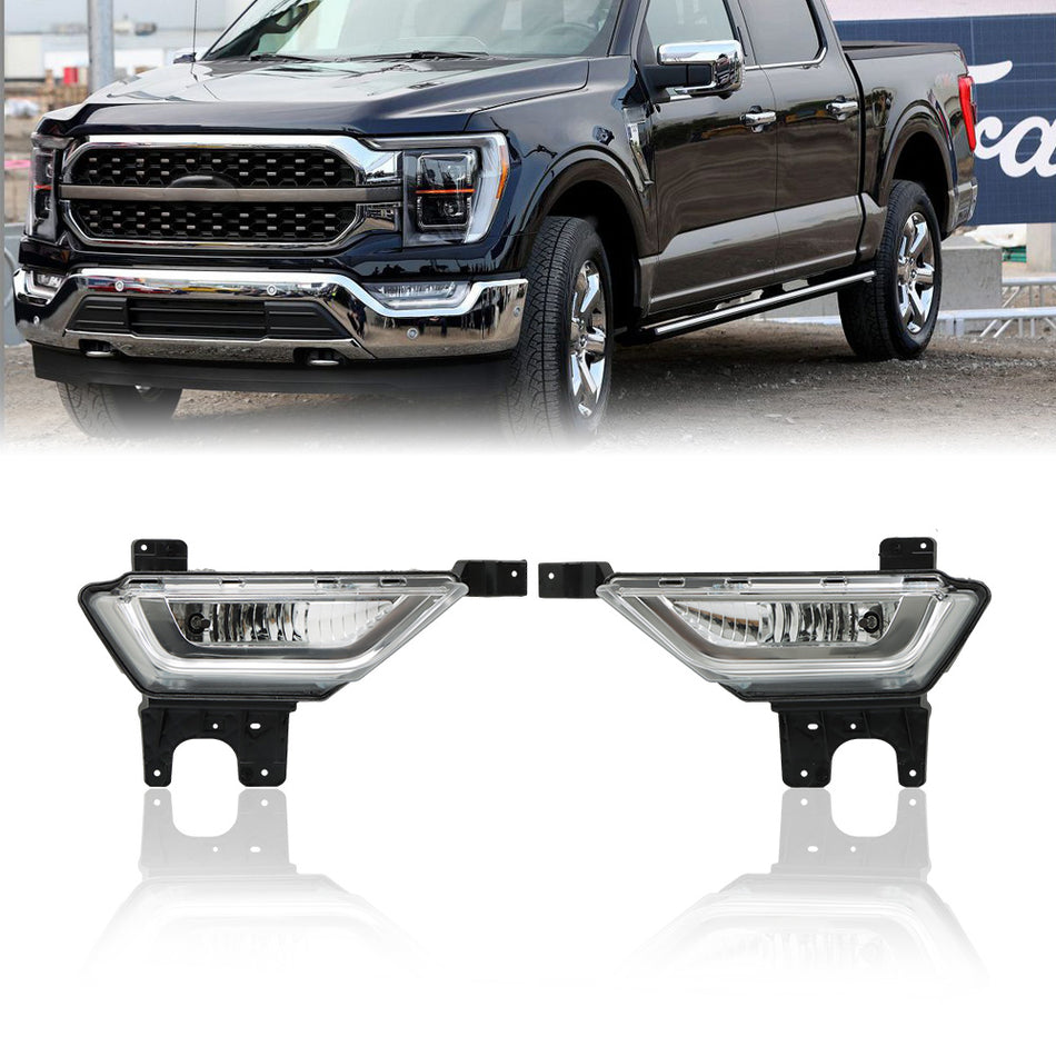 Labwork Right+Left Front Bumper Fog Light For Ford F150 2021 2022 Halogen W/Bulb