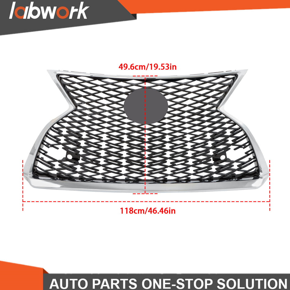 Labwork Front Upper Grille Assembly For Lexus RX350 RX450h 20-2022 Chrome+Black