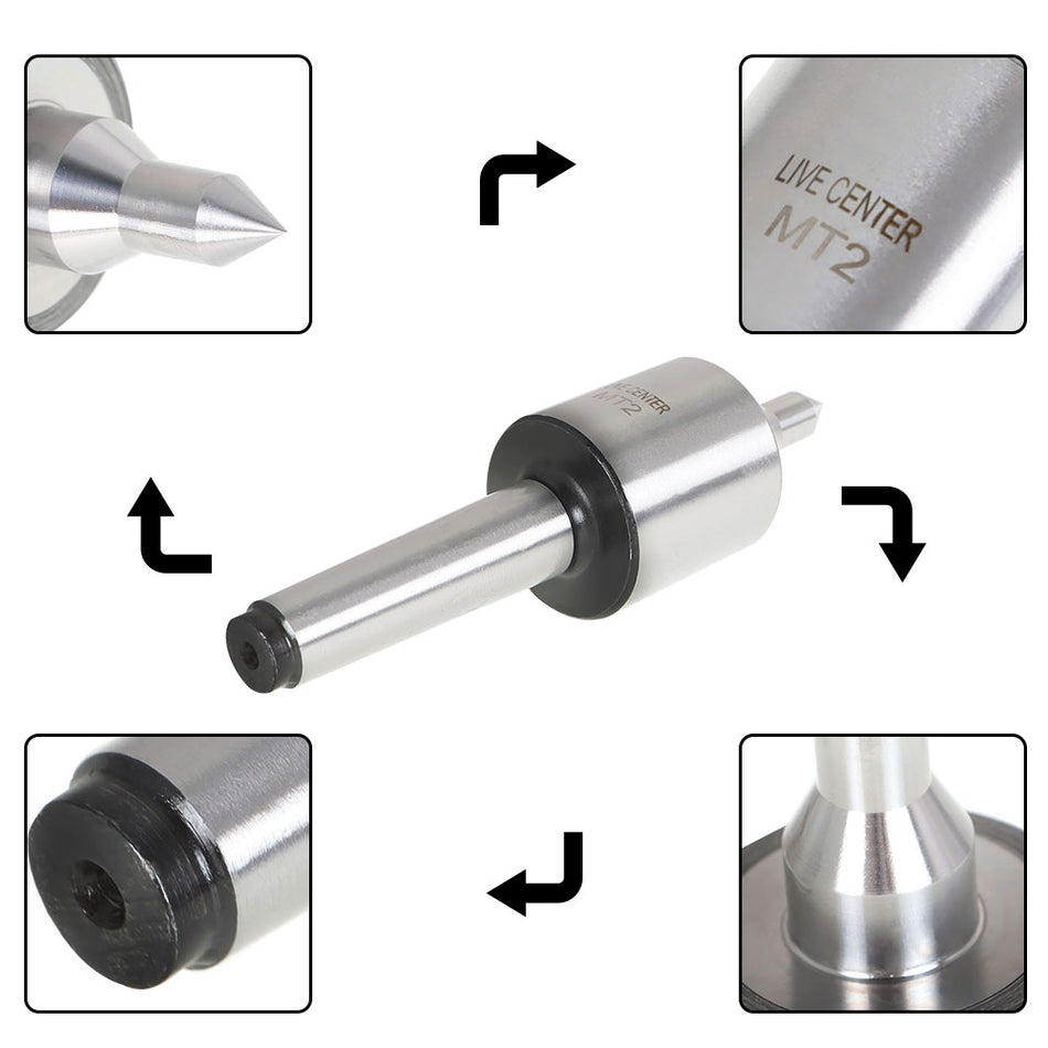 MT2 Live Center For CNC Long Spindle Lathe Tool Morse Taper Precision 0.000197''