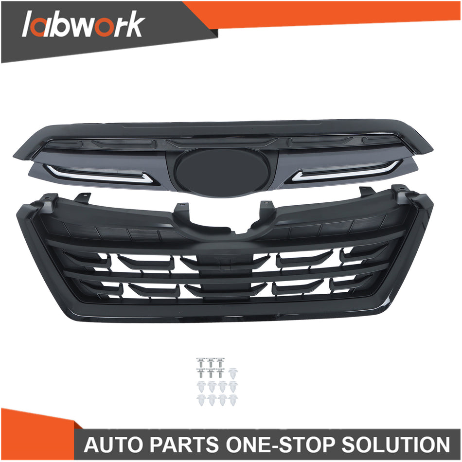 Labwork Front Bumper Upper Grille For Subaru Forester 2022-2024 Black Plastic