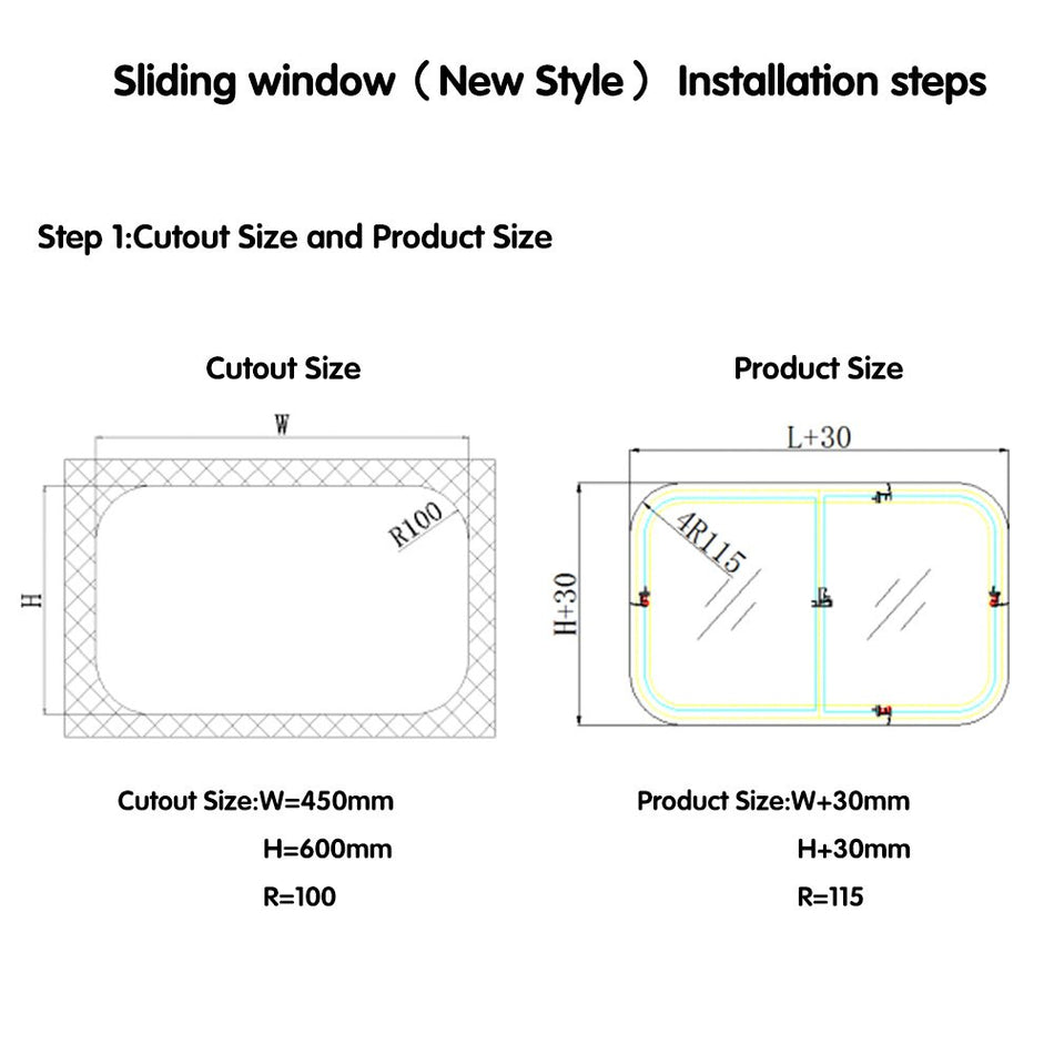 Labwork 18" W X 24" H RV Window Vertical Slide For RVs Camper W/ DOT