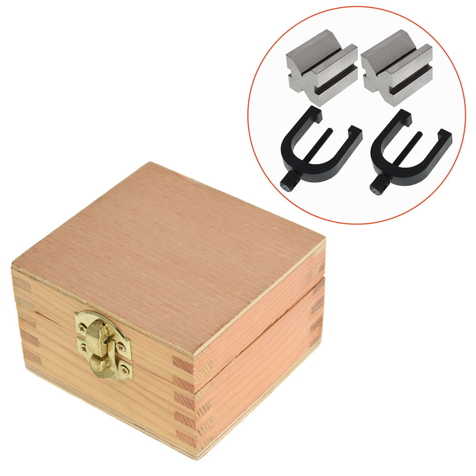 90 Degree Angle V-Block and Clamp Set Hardened Steel 1-5/8" x 1-1/4" x 1-1/4"