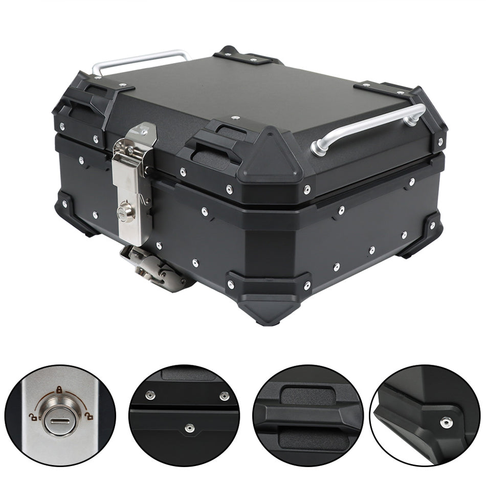 22L Black Motorcycle Trunk Top Case Waterproof Tour Tail Box Luggage Storage