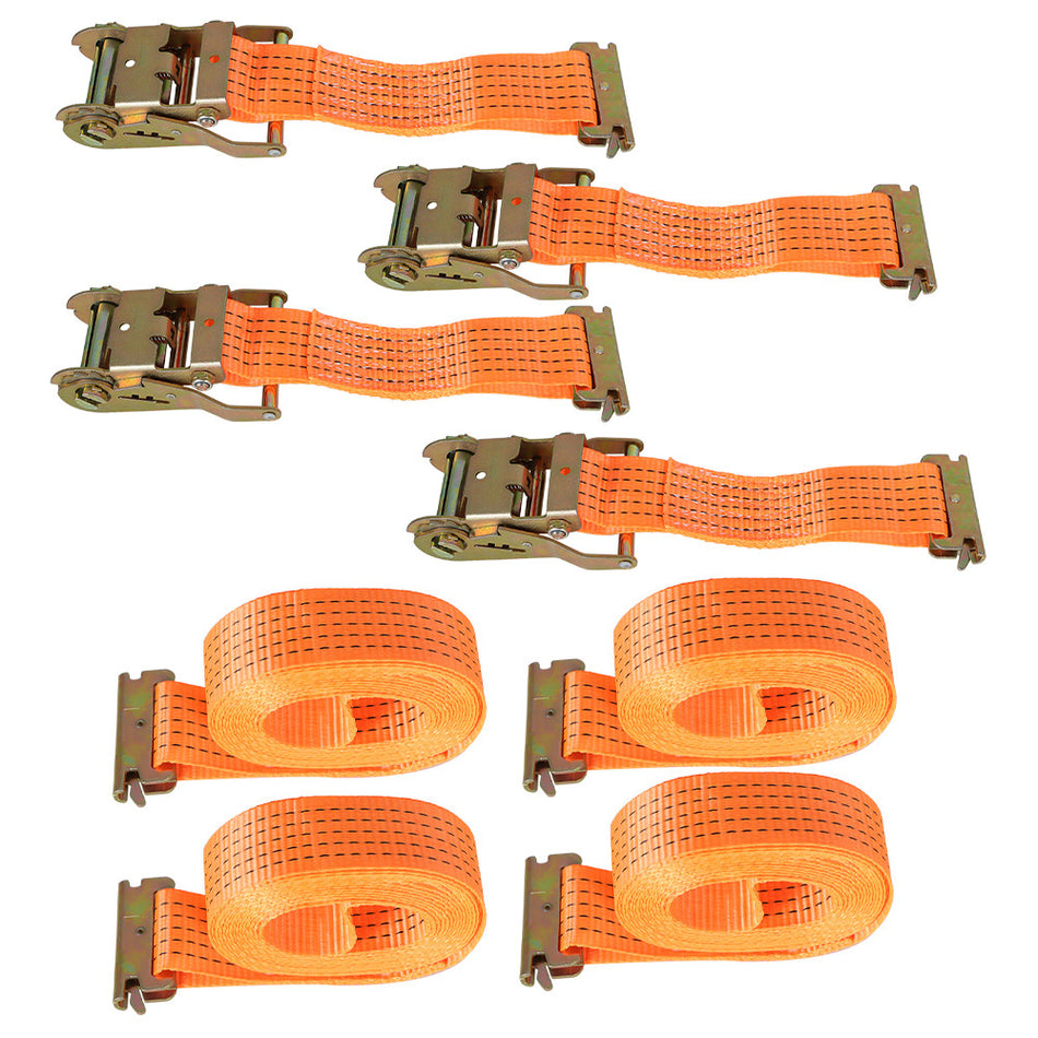 2"×20' (50mm*6m) E-Track Ratchet Tie Strap Trailer Enclosed Cargo Straps 4 Pack