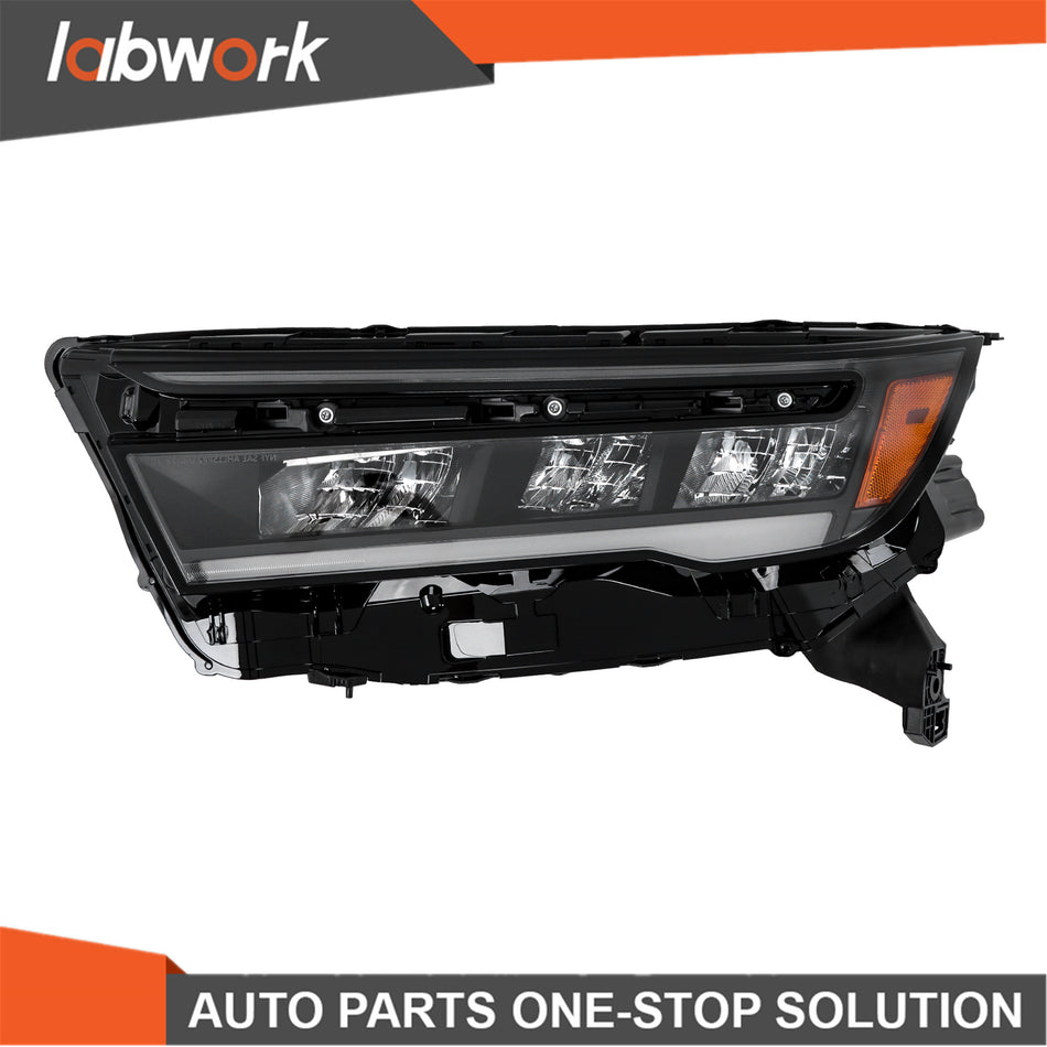Labwork Full LED Headlight Assembly For 2023-2025 Honda Pilot Black Trim Driver