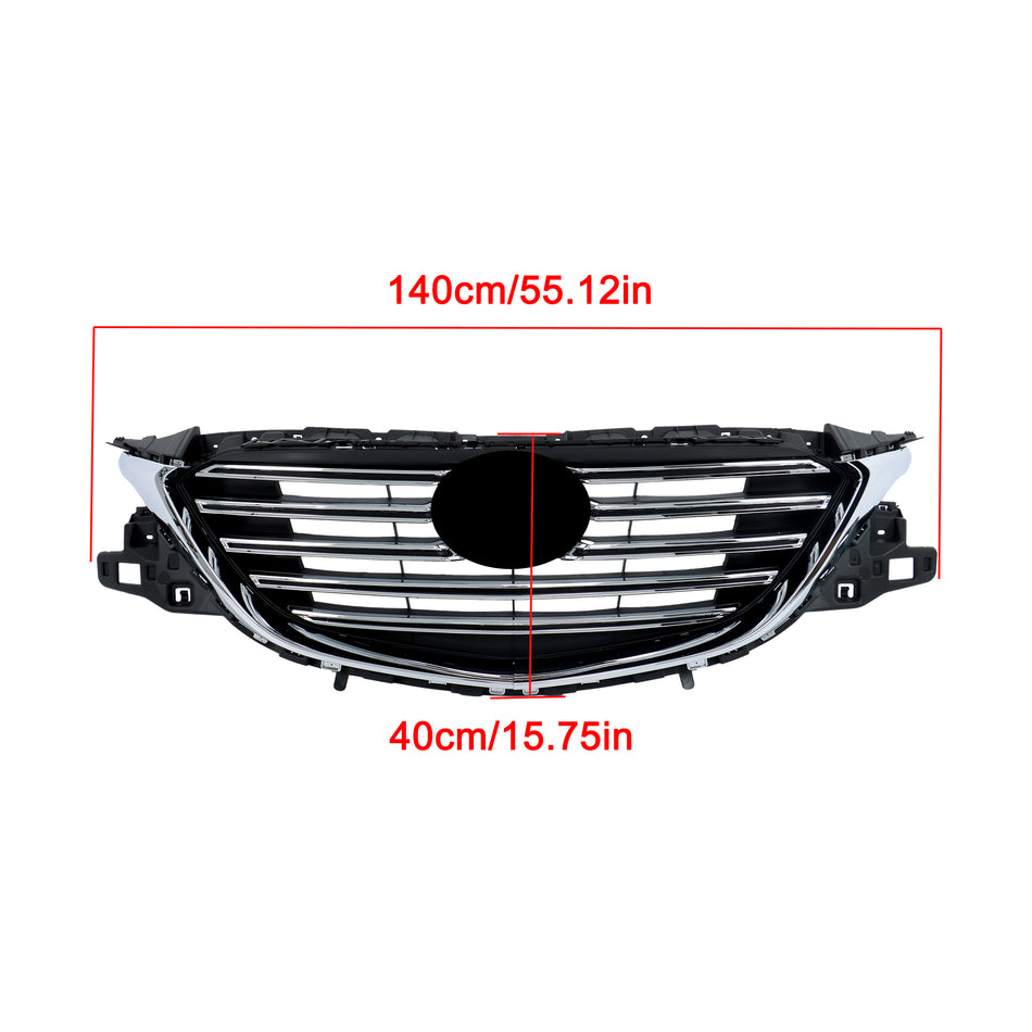 Labwork Front Upper Grille Plastic Black+Chrome For Mazda CX9 2016-22 TK49-50712