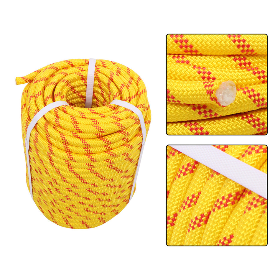 48 Strands Polyester Braided Arborist Rope Rigging Rope Bull Rope 1/2"×150'/200'