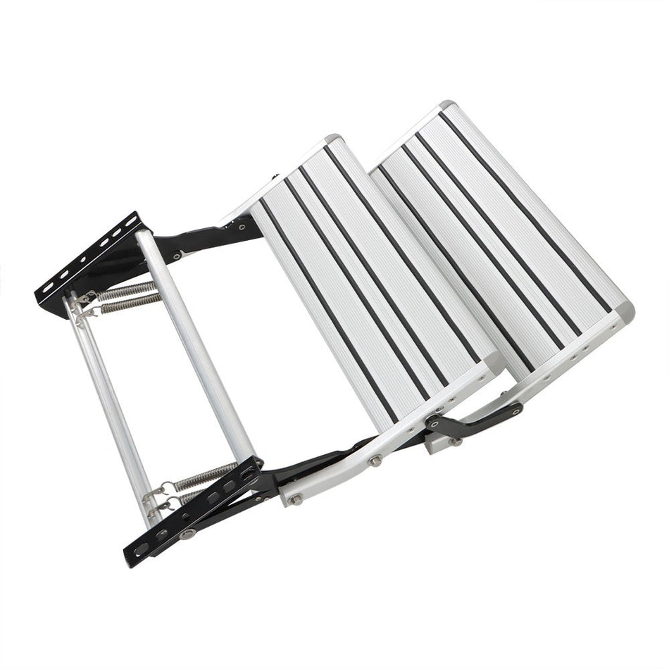 Labwork Aluminum 2 Step Pull Out Retractable 21.65''W Steps Stair Anti-Slip