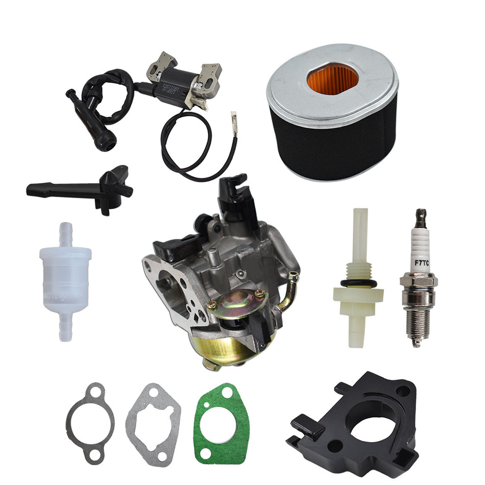 Carburetor Kit For Honda W/Ignition Coil Spark Plug And Air Filter 16100-ZF6-V00