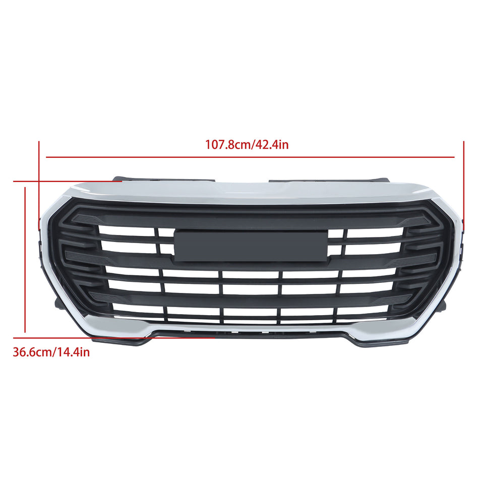 Labwork Front Bumper Upper Grille Chrome&Matte Black For 2022-23 GMC Terrain SLE