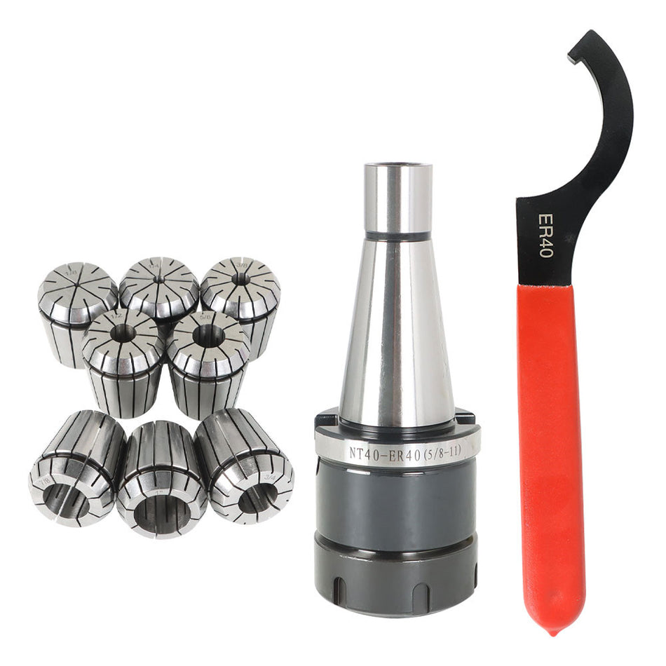 New 10-PCS #40 ER-40 Spring Collet Chuck Set Accuracy to .0005".