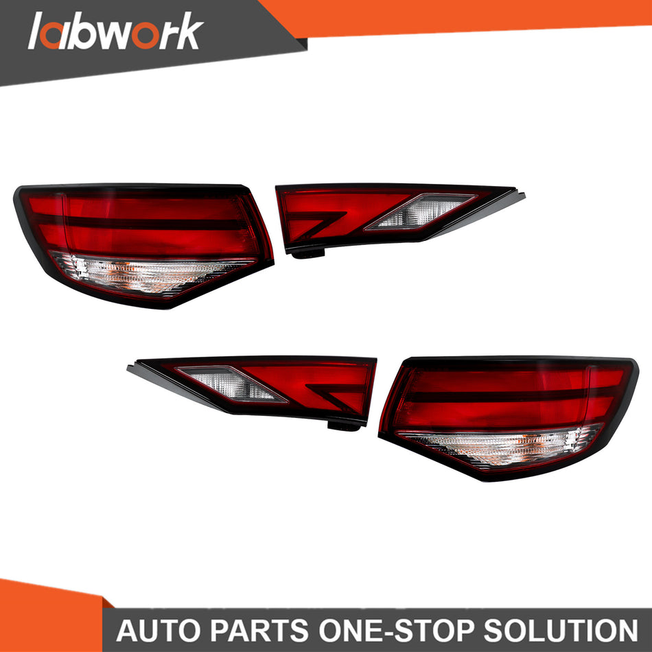 Labwork Inner+Outer Tail Lights Lamps Fit For 2021-2023 Nissan Sentra Left+Right