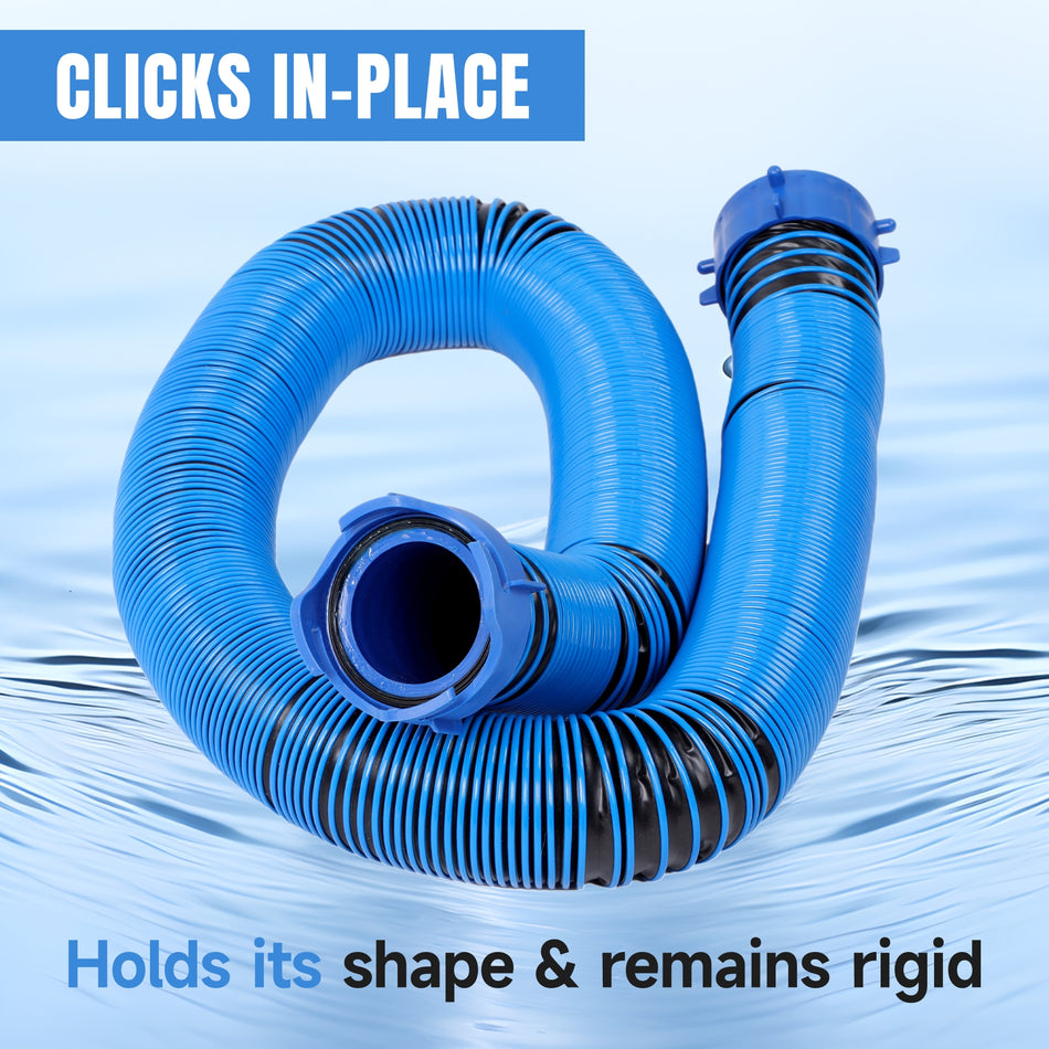 Labwork 15ft Camper/RV Sewer Hose Kit, Clear Elbow Fitting With 4-in-1 Adapter