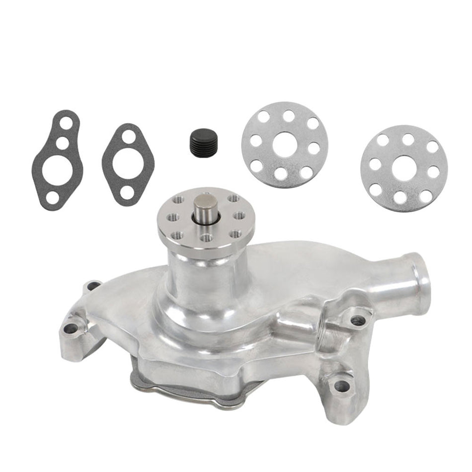 Labwork Water Pump Short Style Polished For SB Chevy 283-350 V8 Aluminum 1955-85
