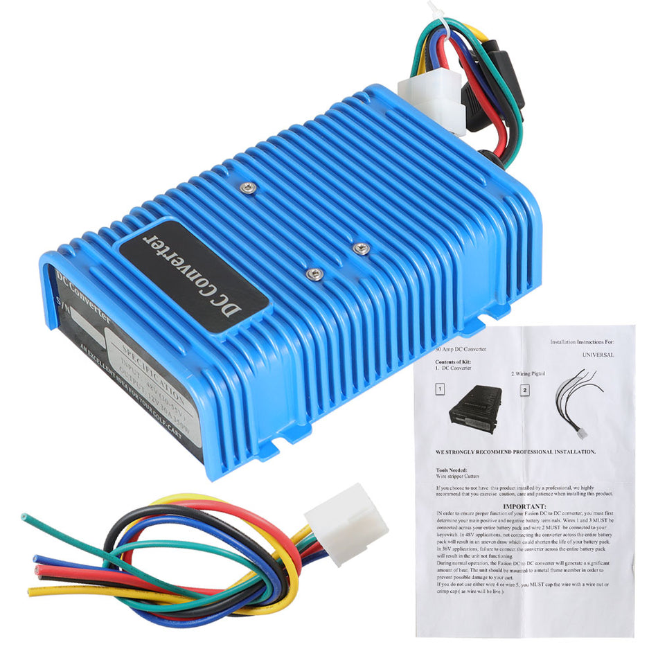 Reducer 30 AMP 36V/48V to 12V DC Converter For E-Z-GO Club Car Yamaha Golf Cart