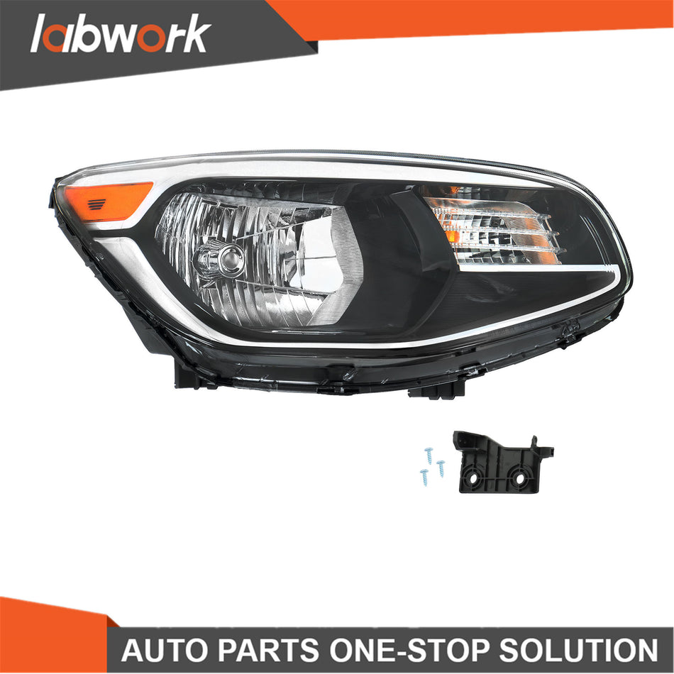 Labwork Headlight For Kia Soul 2014-2019 Halogen Type Chrome Assembly Right Side