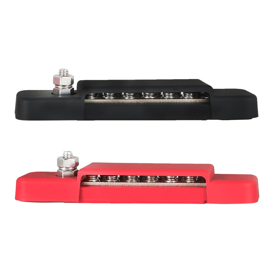 New Pair Black& Red 12 Point Busbar Bus Bar Power Distribution Block 180A 12V DC